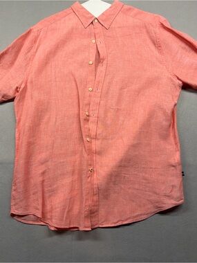 Nautica Coral Linen Button-Up Shirt